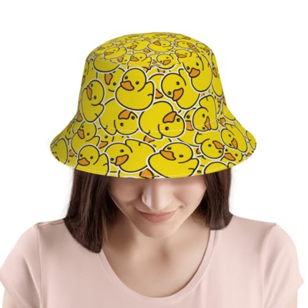 Packable Duck Pattern Bucket Hat UV Protection Un… - image 4